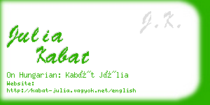 julia kabat business card